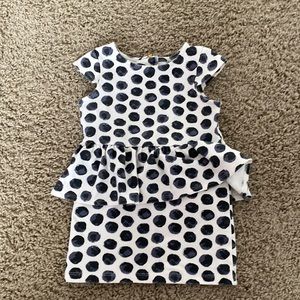 Genuine Kids black and white polka dot peplum dress